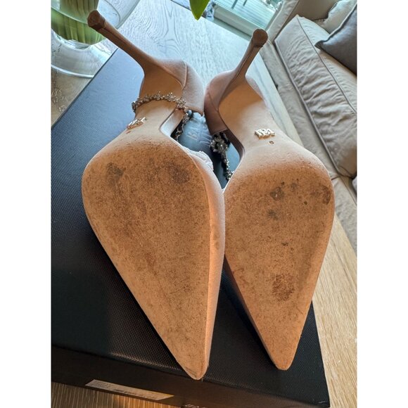 Mix No. 6 Womens Nude Patent Pointed Toe Heels With Clear Stiletto Heel - Picture 9 of 10